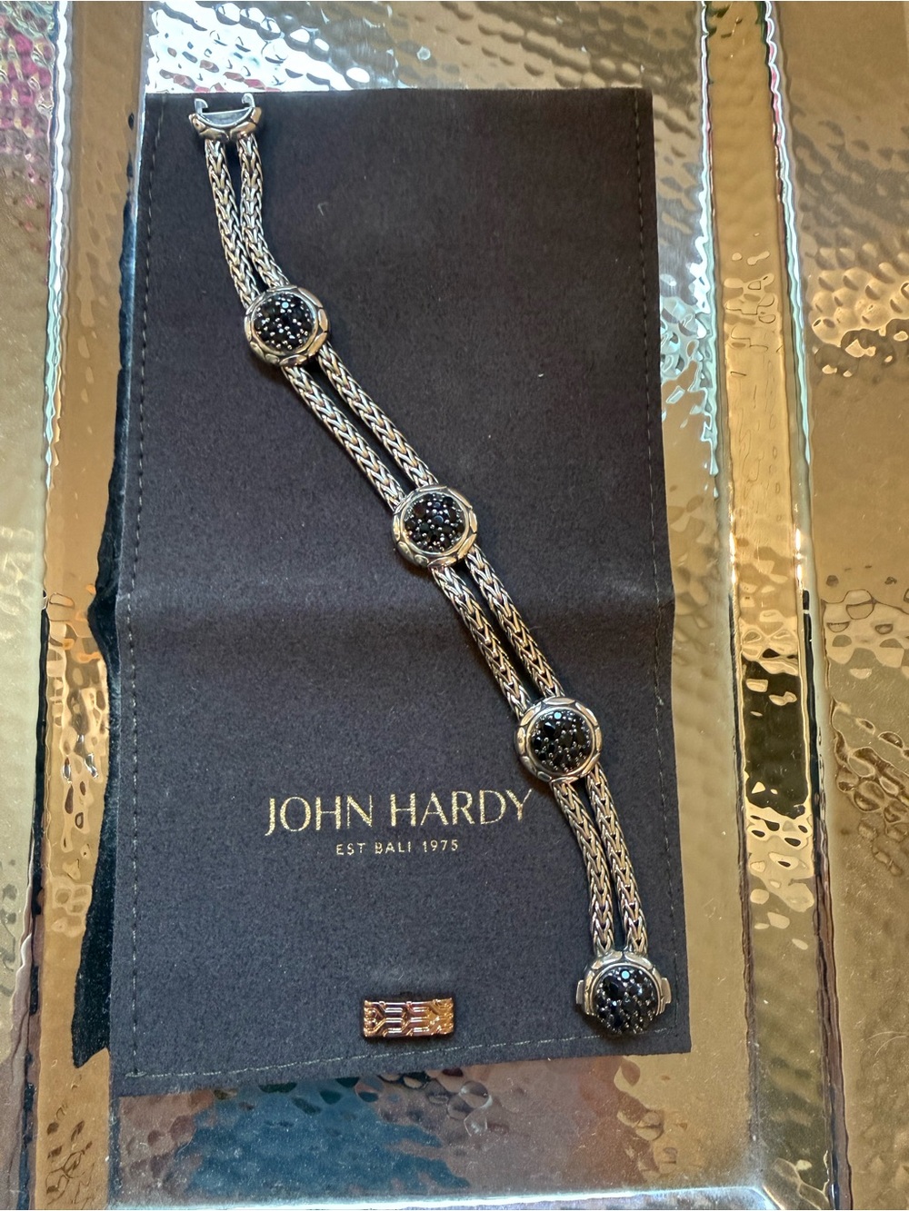 John Hardy Lava Fire Bracelet with Black Sapphires